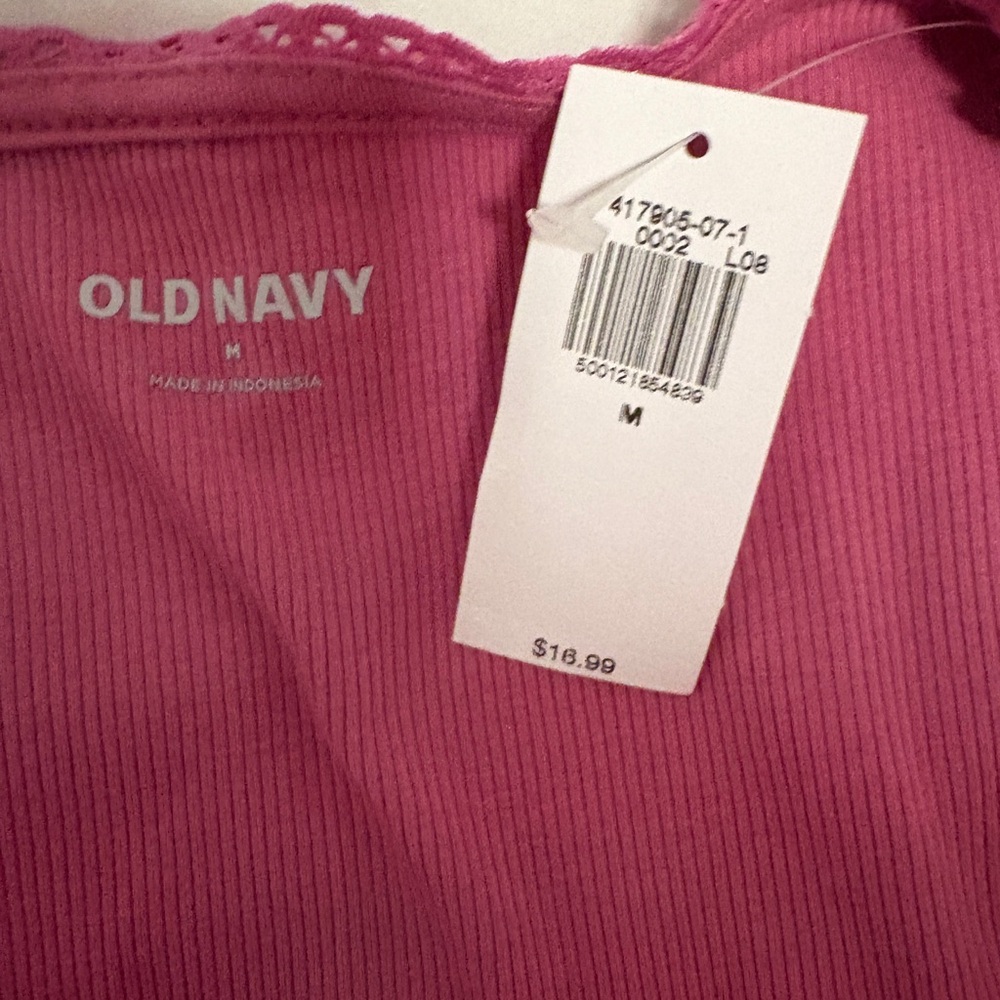 Old Navy Fuchsia Ribbed Tee